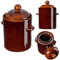KADAX Olla de gres, olla de cerámica densa con tapa, apta para lavavajillas, olla de fermentación hecha a mano, de cerámica, para encurtidos y chucrut (marrón, 10 L)
