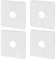 4pcs Square Plumbing Cover Plates, Shower Faucet Cover Wall Hole Plate Square Shower Arm Flange Escutcheon Replacement Cover Plate for Standard 1/2 Pipes Multiple Scene Usage(White)