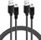 Mygatti Mini cavo USB 2.0 ad alta velocità (1 metri,confezione da 2), USB A maschio a mini USB, 480 Mbit/s, USB 2.0 tipo A a mini B, cavo di ricarica rapida ad alta velocità, nero