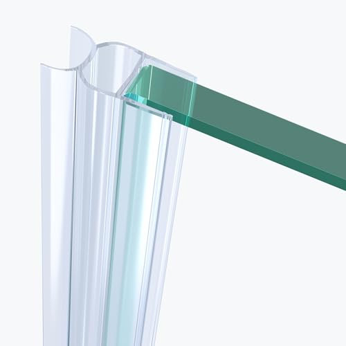 Mai & Mai Joint Porte en PVC 195cm Joint Vertical Porte Douche Joint d'étanchéité pour Epaisseur de Verre de 8mm Design 307AB