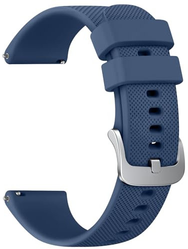 Silicone Watch Bands - Quick Release Waterproof Soft Rubber Replacement Straps with Silver Plated Stainless Steel Buckle 18mm 20mm 22mm (Blue, 18mm)