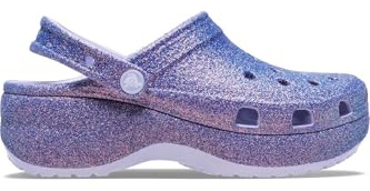 Crocs Women Classic Platform Glitter Clog, Purple Moon, 6 UK Women