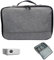 NethCasti Projector Case Waterproof Shock Resistant 7.7x5.9x6.5in Projector Bag with with Accessories Storage Pockets Zippered Handled Oxford Carrying Case Grey