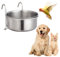 Bird Feeding Dish Cups,1PC Detachable Stainless Steel Parrot Water Food Bowl with Hook,Hanging Bird Cage Feeder Pet Bowl for Pet Dogs Parrot Cockatiel Budgies Small Animals (S)
