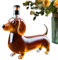 Kukecai Dachshund Dog Whiskey Bottle, 3D Dog Shaped Whiskey Glasses, Creative Sculpted Glass Tumbler, Funny Animal Statue Bottles, Wine Decanter For Bar, Wine Container For Home Decoration