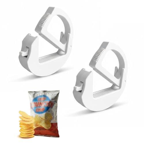 2 Stück Verschlussclips, Kunststoff Verschlussklammer, Lebensmittel Dichtungsclip Beutelklammern Luftdicht Beutelclips, Wiederverwendbare Beutel Verschlussklammern, für Verpackung Snacks