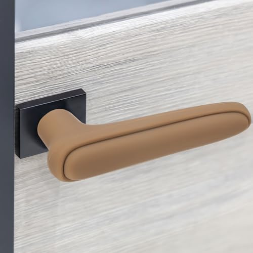 PATIKIL 5.9 Inch Door Handle Cover Silicone Sleeve Protector, 2Pcs Cushion Cover Protect Hands for Kitchen Bathroom Bedroom, Brown