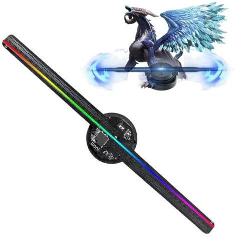 Projecteur Hologramme 3D Ventilateur Écran 42 cm Télécommande | Projecteur Vidéo Holographique 42 cm Affichage Image Vidéo 3D Holographique Télécommande Hologramme pour Magasin, Bar,