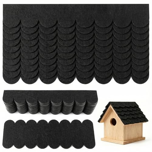53 STK Dachpappe Schindeln, Wasserdicht Dachpappe Selbstklebend,Dachschindeln für DIY-Vogelhaus Nistkasten Insektenhotel Hundehütte Kaninchenstall Schindeln Schwarz(30x5cm & 30x11cm)