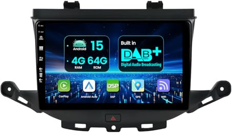 MISONDA [4G+64G] Autoradio Android 15 Für Opel Astra K 2015-2019/BUICK Verano GS 2015 Eingebautes DAB+/Carplay/Android Auto/DSP - Kamera & MIC - IPS 9 Zoll - BT SWC WiFi DAB Fast-Boot 360-Kamera