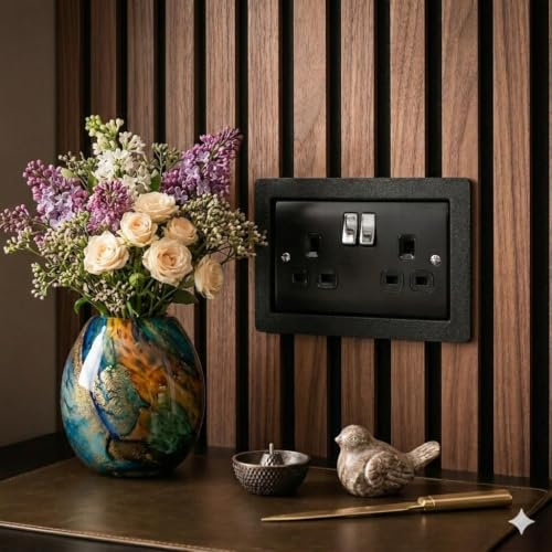 Acoustic Slat Wall Panel Double/Single Socket Spacer Surround 15mm Border Trim