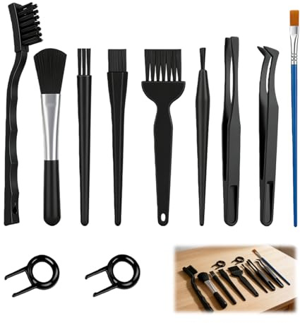 Kit Nettoyage PC 11 Pièces avec Brosse Antistatique, Kit Nettoyage Clavier, Nettoyeur Clavier avec Pinceau Fin pour Nettoyage Clavier, Carte Mère, Appareil Photo, Téléphone