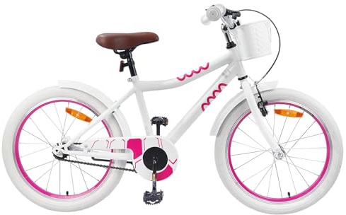 vidaXL Kinderfahrrad 18 Zoll für 5-7 Jahre alt Weiß, Klassische, verstellbare Lenker, Kinderfahrrad, für Wachstum, einsteigerfreundlich, stilvoll für Junge Radler