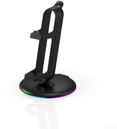 Linhexis Gaming-Controller und Headset-Ständer mit RGB für Beleuchtung für PS5, für Xbox Series X/S, für PS4, Switch – Multifunktionaler Schreibtisch-Organizer für Gamepads und Kopfhörer, schwarz