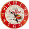 TFA Dostmann Wanduhr analog Vintage, 60.3045.12, Coffee-Motiv, große Ziffern, gut ablesbar, rot