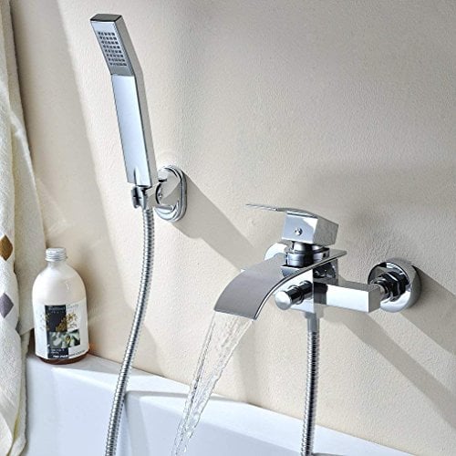 SHIOUCY Badewannen Armatur Set Handbrause Wanne Mischbatterie Wasserhahn Wasserfall Dusche Wasserhahn Küchenarmatur Armatur Mischbatterie, Versand aus Deutschland
