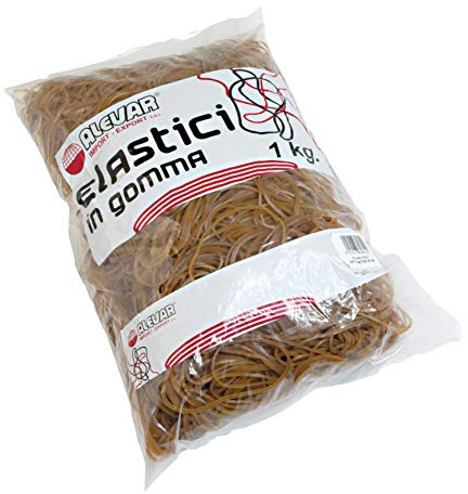 Alevar Gummibänder aus 100% Gummi, Durchmesser 50 mm, Dicke 1,5 mm, Naturfarbe, Packung mit 1 kg Beutel