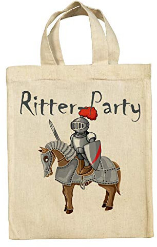 clothinx Lustige Kindergeburtstag Tasche Mitgebsel Beutel im Set mit Geburtstag Motto Ritter 5er Pack