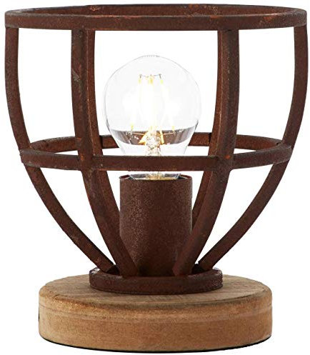 Brilliant Matrix Wood Tischleuchte 18cm rostfarbend