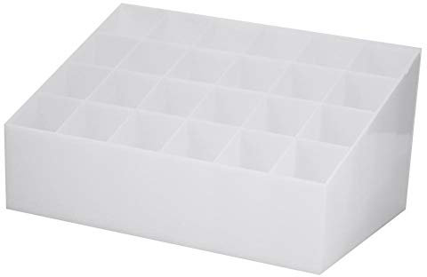 24 grilles porte-rouge à lèvres organisateur d'affichage cosmétique boîte de rangement de maquillage boîte de rangement de bureau rouge à lèvres (blanc)