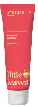 ATTITUDE Hair Conditioner for Kids, Dermatologically Tested Products, Plant- and Mineral-Based Detangler, Vegan, Mango, 240 mL