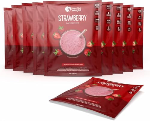 Shake That Weight 10x Diet Shake - Mahlzeitenersatzplan zur Gewichtsreduktion - Sehr kalorienarme Diät - VLCD - Proteinreich, Zuckerarm (Erdbeere)
