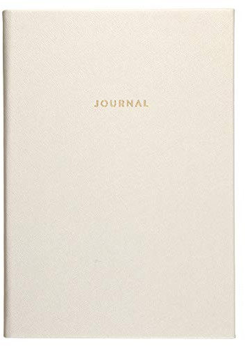 Eccolo World Traveler Style Tagebuch, 15,2 x 20,3 cm Medium weißes Saffiano