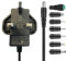 MAXDIGI DC Power Supply 12V 1A, AC 100-240V to DC Power Cable Transformer Wall Charger Replacement UK Plug 1.2m, 5.5mm x 2.1mm for Led Strips, CCTV Camera,Cisco Routers,Hubs,scanner,radio + 7 Tips