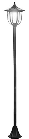 Outsunny Farola Solar con Panel Solar a Cargar Batería Protección al Ambiente 6 LED Perfecto para Noche Encendido Automático Autonomía de 6 Horas Instalar Fácil Negro Ø26,5 x 177cm