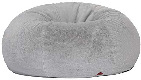 QSack Sitzsack rund Innenhülle deutsche Qualitätsfüllung EPS Perlen (grau, 100 cm)