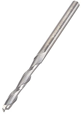 Trend CNC Spiral Up-Cut Router Cutter Bit, 4mm Shank, 4mm Cut Diameter & 32mm Cut Length, Solid Tungsten Carbide, CNC/004X4STC