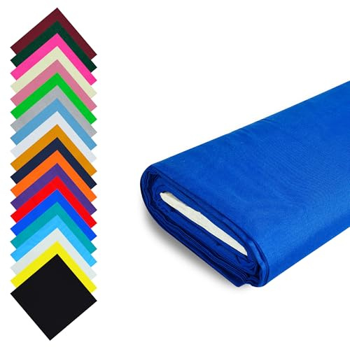 Fashion Track Königsblauer Stoff Baumwolle Meterware UK - 147,5 cm breit - 100% Baumwollstoff einfarbig - 60 Quadrat - erhältlich in 20 Farben und 5 Größen (3 Meter, Königsblau)