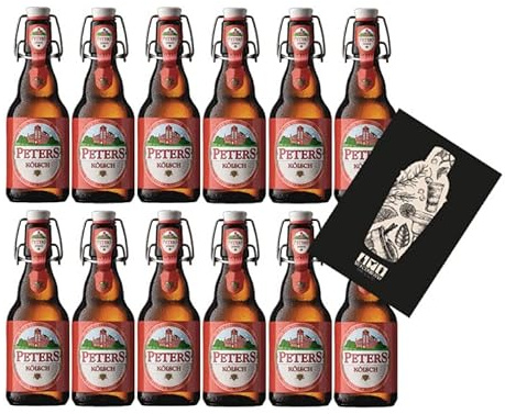 Peters Kölsch 12er Set Bier 0,33L (4,8% Vol) mit Mixcompany Grußkarte inkl Pfand MEHRWEG- [Enthält Sulfite]