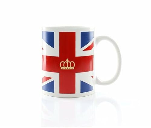 Union Jack Mug - Pack of 1 - White Ceramic Mug with Union Jack Flag Design - Perfect for Jubilee Street Parties and Events