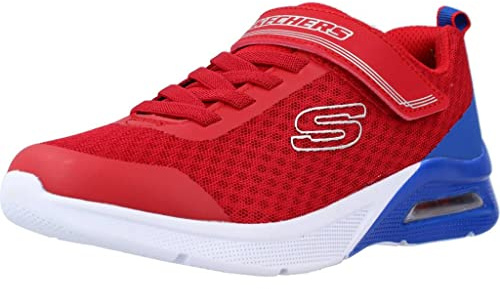 Skechers 403773L RDBL Sneaker, Rot Textil Blau Silber Trim, 29 EU