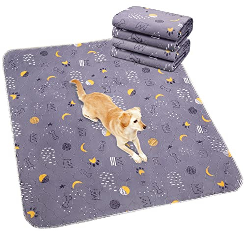 UPSKY Washable Pee Pads for Dogs 2 Pack 34 x 36 Reusable Puppy Pads Waterproof Pet Training Pads, Non-Slip Dog Mats Fast Absorbent Whelping Pads for Playpen, Potty, Crate, Bed