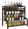 NAIZY Gewürzregal Stehend Schwarz Gewürz Organizer Gewurzregalsystem Ohne Bohren 4 Etagen Gewürzständer aus Metall Küchenregal für Gewürzflaschen, Gläser, Ölflaschen - 42.5 x 25.5 x 41 cm