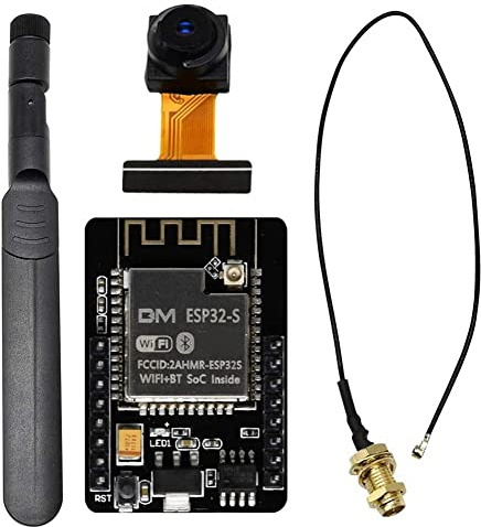Huusuei ESP32-CAM WiFi Bluetooth Development Board with OV2640 Camera Module and 8DBi Antenna + IPEX to RP-SMA Pigtail Cable