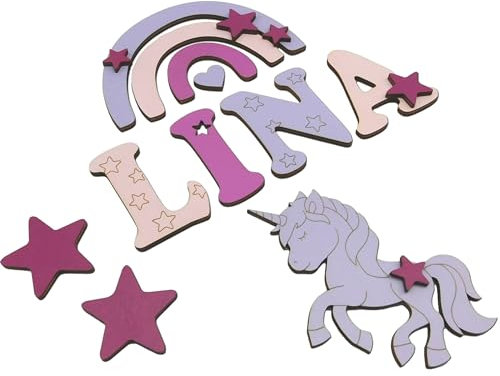 Holzbuchstaben Kinderzimmer Türschild Personalisiert Wanddeko Babyzimmer Holz Name Deko Wand Buchstaben Kinder Geschenk Tür Holzbuchstaben Set Wanddeko (Farbmuster LINA 7cm)