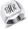 AOTXOXTOA Personalisierte Initiale Monogramm Signet Ring Brief Gravur Name für Männer Frauen Junge Mädchen Edelstahl Schmuck Memorial Band Jahrestag Geschenk mit Größe Adjusters