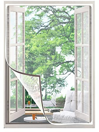 Fliegengitter Fenster Magnet, DIY Insektenschutz Magnetfenster, Scherbarer Fliegengitter für Fenster mit Rahmen Eindringen von Insekten/Fliegen/Moskitos in den Raum (60 * 140cm)