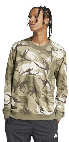 adidas Herren Seasonal Essentials Camouflage Sweatshirt, Olive strata, L