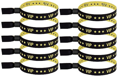 Floatdream 10 Stück VIP Stoff Einlassbänder, VIP Glittereffekt Festivalbändchen, VIP Einlassbänder, Eintrittslogo für verschiedene Aktivitäten, VIP-Logo
