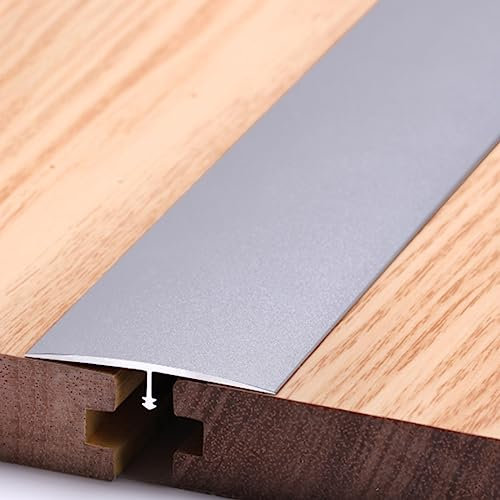 Übergangsprofil T Molding Floor Transition Strip Metal, Tür-/Fliesen-/Teppich-/Fliesenrandleiste Aluminium, Glatte Übergänge Lücke Dekor Böden Abdeckleisten ( Color : Silver , Size : W 4cm - 1.5m/59in