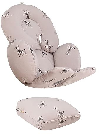 JYOKO Kids Sitzverkleinerer Antiallergikum Universal Baby 100% Baumwolle (Giraffe, Enthält Kopf-, eine Körper- und eine Rückenstütze, 3 Stück)