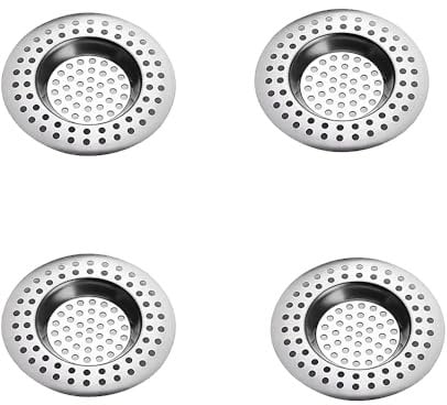 Filtro de Fregadero de Acero Inoxidable, 4 Piezas Filtro de Fregadero de Cocina, Filtro de Drenaje, Tapón de Fregadero, Colador de la Trampa de Pelo, para Cocina Baño