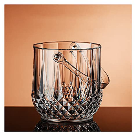 MOOWI Ice Bucket Ice Bucket Clear Acrylic Good for 1 Wine or Champagne Bottles Ice Bucket, 1.2 Liter Keeps Ice Cold & Dry
