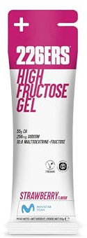 226ERS - High Fructose Gel, Gel Energético para Deportistas, con Maltodextrina y Fructosa, Vegano y Sin Gluten, Aporte Hidratos de Carbono, Sabor Fresa, 1 Gel x 80 g