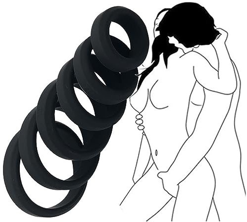 QiKKago 6 Jouets Élégants En Silicone Noir Pour Une Nouvelle Expérience Ludique ! Cadeau Original Pour Hommes Et Femmes B-15