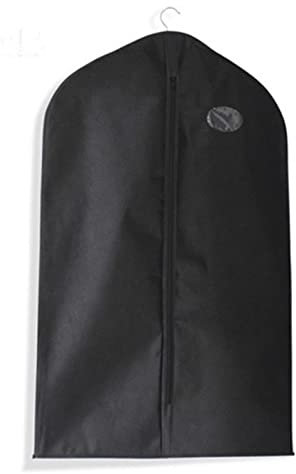 Tissting Borsa Porta Abiti 90 x 60cm Borsa Porta Abiti Appendibile in Tessuto Non Tessuto Nero con Cerniera, Copri Abiti per Cappotti Giacche Abiti